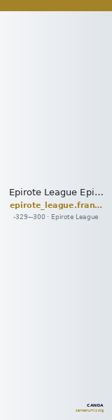 Epirote League Epirus Franke 1961 Epirote Symmachy Group I — CANOA
