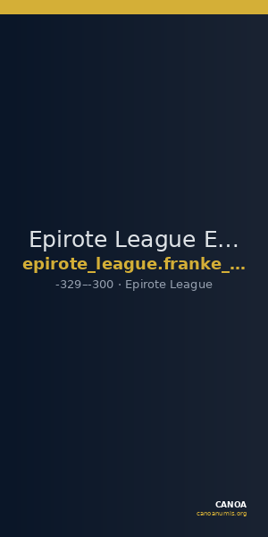 Epirote League Epirus Franke 1961 Epirote Symmachy Group I — CANOA