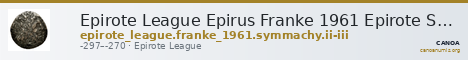 Epirote League Epirus Franke 1961 Epirote Symmachy Group II-III — CANOA
