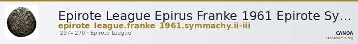 Epirote League Epirus Franke 1961 Epirote Symmachy Group II-III — CANOA