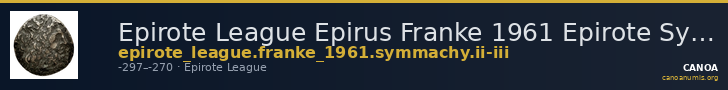 Epirote League Epirus Franke 1961 Epirote Symmachy Group II-III — CANOA