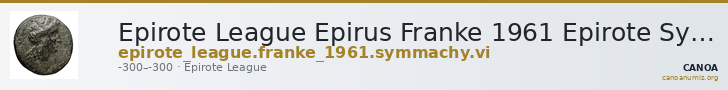Epirote League Epirus Franke 1961 Epirote Symmachy Group VI — CANOA