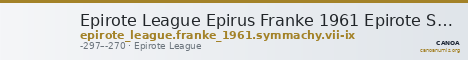 Epirote League Epirus Franke 1961 Epirote Symmachy Group VII-IX — CANOA