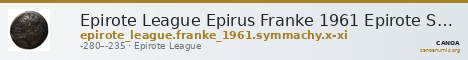 Epirote League Epirus Franke 1961 Epirote Symmachy Group X-XI — CANOA