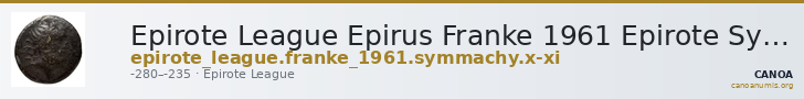 Epirote League Epirus Franke 1961 Epirote Symmachy Group X-XI — CANOA