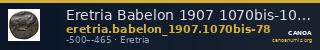 Eretria Babelon 1907 1070bis-1078 — CANOA