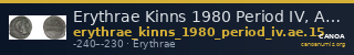 Erythrae Kinns 1980 Period IV, AE 15 — CANOA