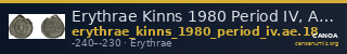 Erythrae Kinns 1980 Period IV, AE 18 — CANOA