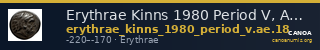 Erythrae Kinns 1980 Period V, AE 18 — CANOA