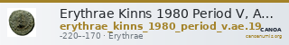 Erythrae Kinns 1980 Period V, AE 19 — CANOA