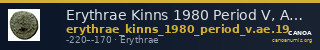 Erythrae Kinns 1980 Period V, AE 19 — CANOA