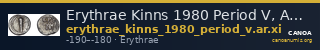 Erythrae Kinns 1980 Period V, AR XI — CANOA