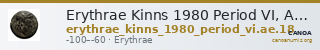 Erythrae Kinns 1980 Period VI, AE 18 — CANOA