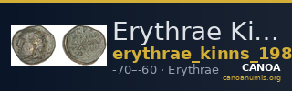 Erythrae Kinns 1980 Period VI, AE 22 — CANOA