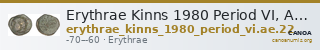 Erythrae Kinns 1980 Period VI, AE 22 — CANOA