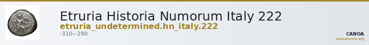 Etruria Historia Numorum Italy 222 — CANOA