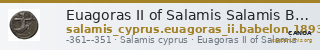 Euagoras II of Salamis Salamis Babelon 1893 620-626 — CANOA