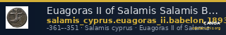 Euagoras II of Salamis Salamis Babelon 1893 620-626 — CANOA