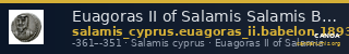 Euagoras II of Salamis Salamis Babelon 1893 624-626 — CANOA