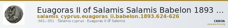Euagoras II of Salamis Salamis Babelon 1893 624-626 — CANOA