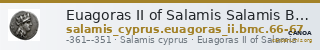 Euagoras II of Salamis Salamis BMC Salamis 66-67 — CANOA