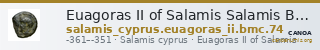 Euagoras II of Salamis Salamis BMC Salamis 74 — CANOA