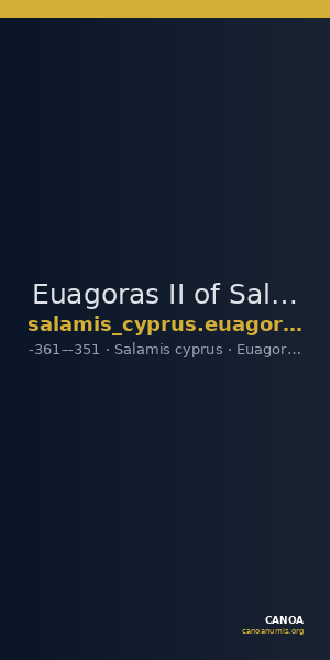 Euagoras II of Salamis Salamis Markou 2011 367-371 — CANOA