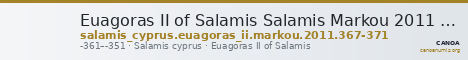 Euagoras II of Salamis Salamis Markou 2011 367-371 — CANOA