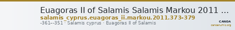 Euagoras II of Salamis Salamis Markou 2011 373-379 — CANOA