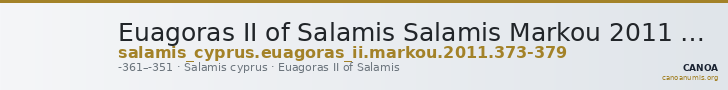 Euagoras II of Salamis Salamis Markou 2011 373-379 — CANOA