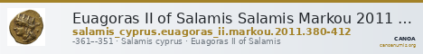 Euagoras II of Salamis Salamis Markou 2011 380-412 — CANOA