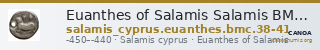 Euanthes of Salamis Salamis BMC Salamis 38-41 — CANOA