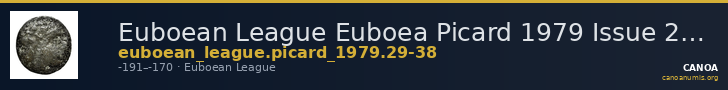 Euboean League Euboea Picard 1979 Issue 29-38 — CANOA