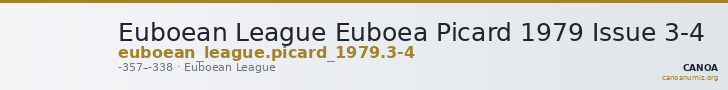 Euboean League Euboea Picard 1979 Issue 3-4 — CANOA