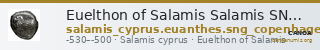 Euelthon of Salamis Salamis SNG Copenhagen Salamis 31 — CANOA