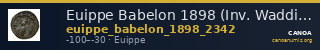 Euippe Babelon 1898 (Inv. Waddington) 2342 — CANOA