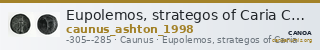 Eupolemos, strategos of Caria Caunus Ashton 1998 — CANOA