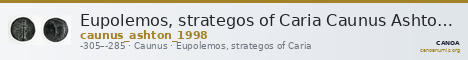 Eupolemos, strategos of Caria Caunus Ashton 1998 — CANOA