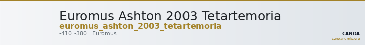 Euromus Ashton 2003 Tetartemoria — CANOA
