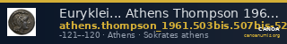 Euryklei... Athens Thompson 1961 503bis, 507bis-523 — CANOA