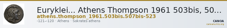 Euryklei... Athens Thompson 1961 503bis, 507bis-523 — CANOA
