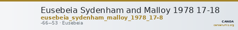 Eusebeia Sydenham and Malloy 1978 17-18 — CANOA