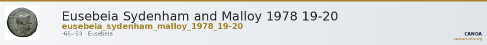 Eusebeia Sydenham and Malloy 1978 19-20 — CANOA