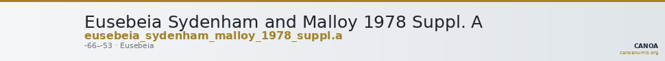 Eusebeia Sydenham and Malloy 1978 Suppl. A — CANOA