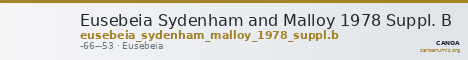 Eusebeia Sydenham and Malloy 1978 Suppl. B — CANOA