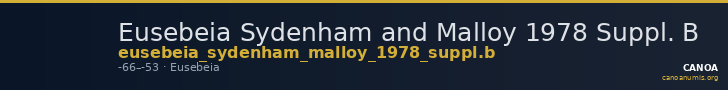 Eusebeia Sydenham and Malloy 1978 Suppl. B — CANOA