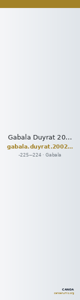 Gabala Duyrat 2002 Serie 1, 1 — CANOA