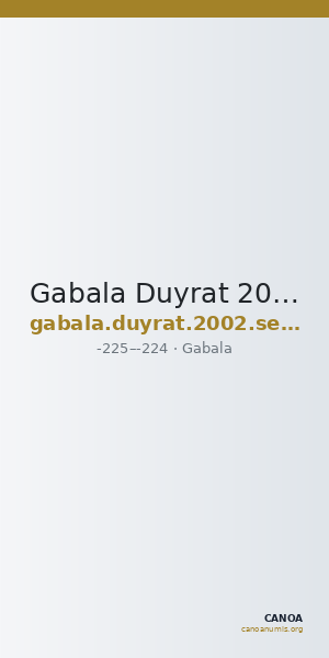 Gabala Duyrat 2002 Serie 1, 1 — CANOA