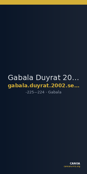 Gabala Duyrat 2002 Serie 1, 1 — CANOA