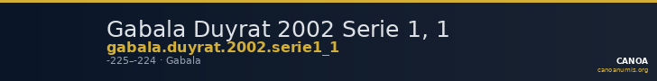 Gabala Duyrat 2002 Serie 1, 1 — CANOA